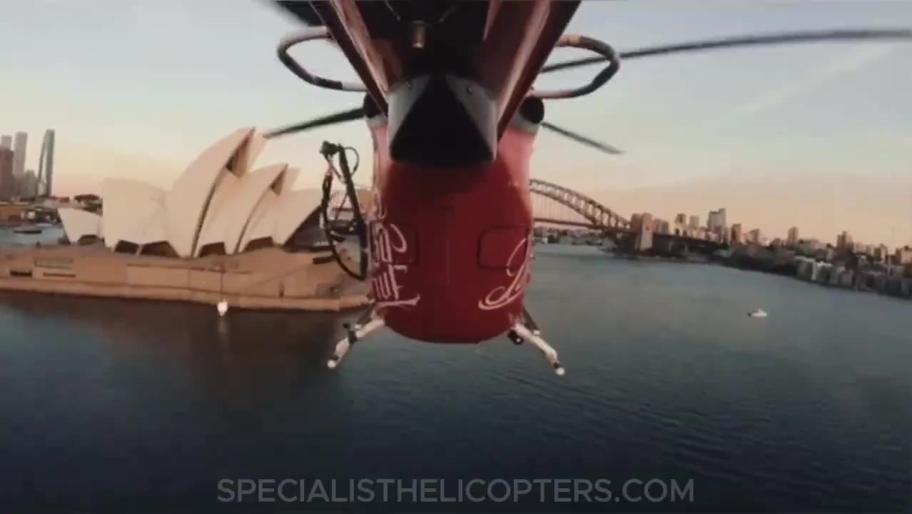Rappelling onto the Sydney Opera House
